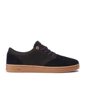 Supra Mens CHINO COURT Low Top Shoes Black/gum | US-56674